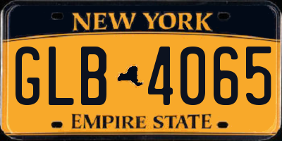 NY license plate GLB4065