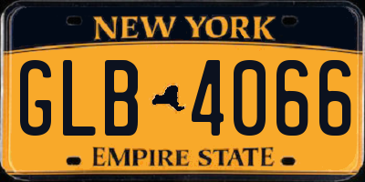 NY license plate GLB4066