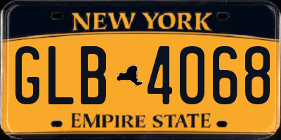 NY license plate GLB4068