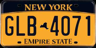 NY license plate GLB4071