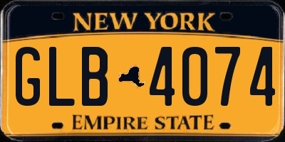 NY license plate GLB4074