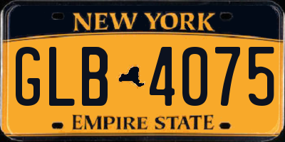 NY license plate GLB4075