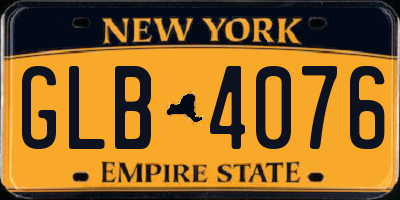 NY license plate GLB4076