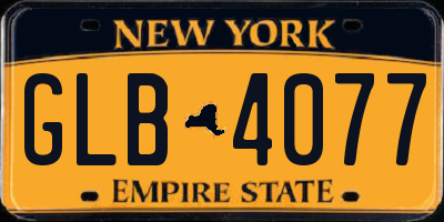 NY license plate GLB4077