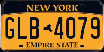 NY license plate GLB4079