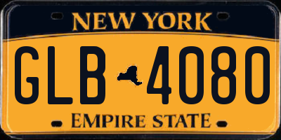 NY license plate GLB4080