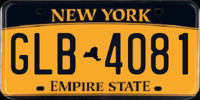 NY license plate GLB4081