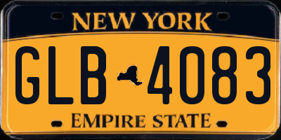 NY license plate GLB4083