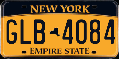 NY license plate GLB4084