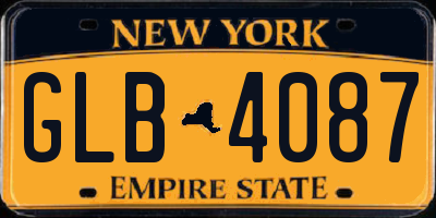 NY license plate GLB4087