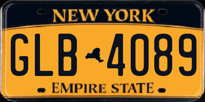 NY license plate GLB4089