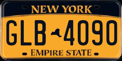 NY license plate GLB4090