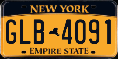 NY license plate GLB4091