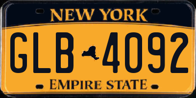NY license plate GLB4092