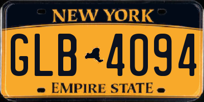 NY license plate GLB4094