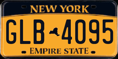 NY license plate GLB4095