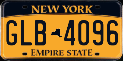 NY license plate GLB4096