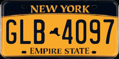 NY license plate GLB4097