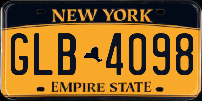 NY license plate GLB4098