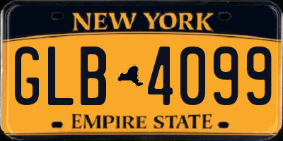 NY license plate GLB4099