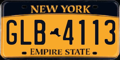 NY license plate GLB4113
