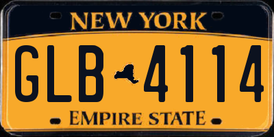 NY license plate GLB4114