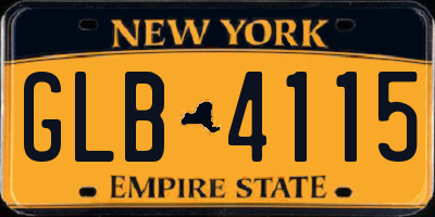 NY license plate GLB4115