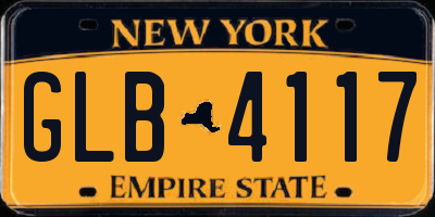 NY license plate GLB4117