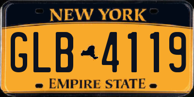NY license plate GLB4119
