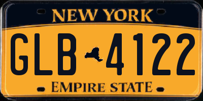 NY license plate GLB4122