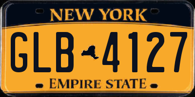 NY license plate GLB4127