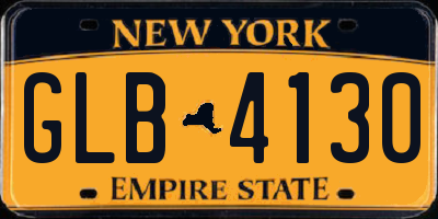 NY license plate GLB4130