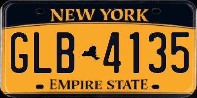 NY license plate GLB4135