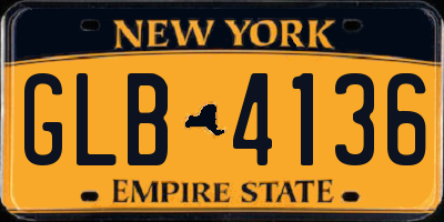 NY license plate GLB4136