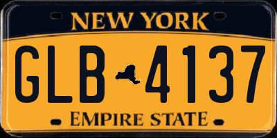 NY license plate GLB4137