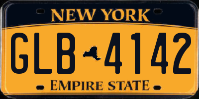 NY license plate GLB4142