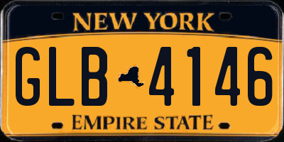 NY license plate GLB4146