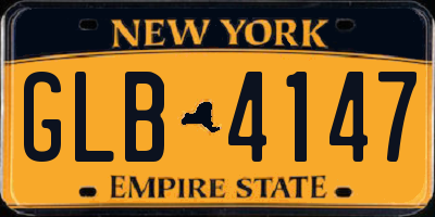 NY license plate GLB4147