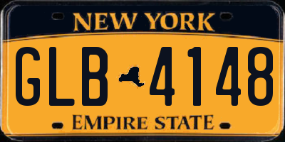 NY license plate GLB4148