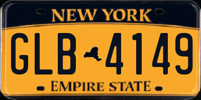 NY license plate GLB4149