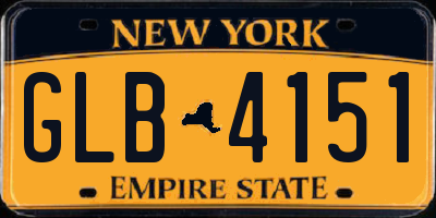 NY license plate GLB4151