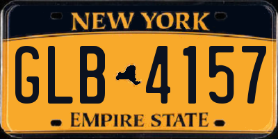 NY license plate GLB4157
