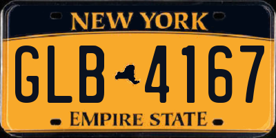 NY license plate GLB4167