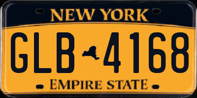 NY license plate GLB4168