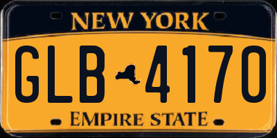 NY license plate GLB4170