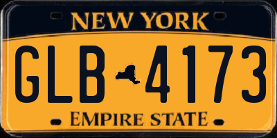 NY license plate GLB4173