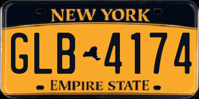 NY license plate GLB4174
