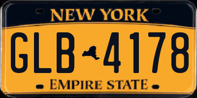 NY license plate GLB4178