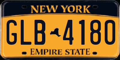 NY license plate GLB4180