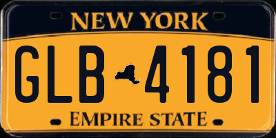 NY license plate GLB4181